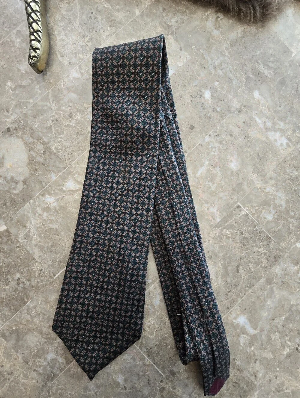 Vintage Guy Laroche Green Pattern Tie